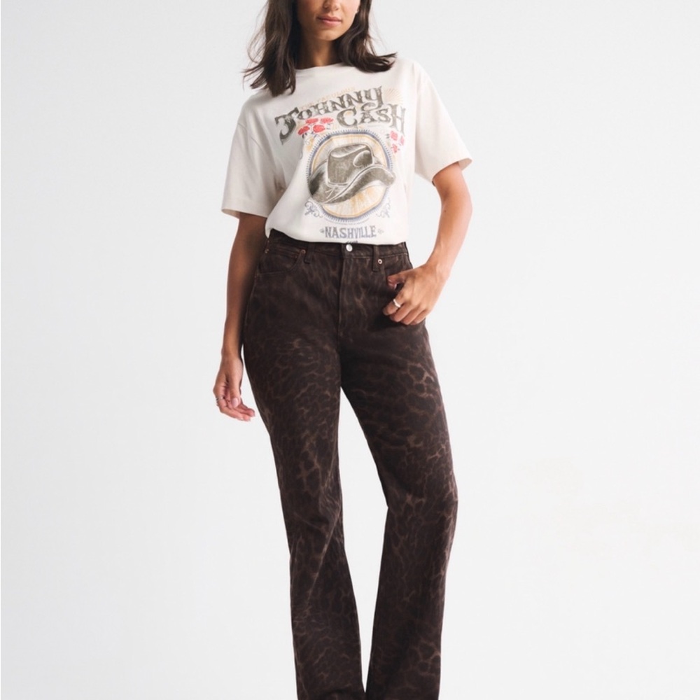 Abercrombie & Fitch  Leopard Print 90's relaxed curve love 28L NWT